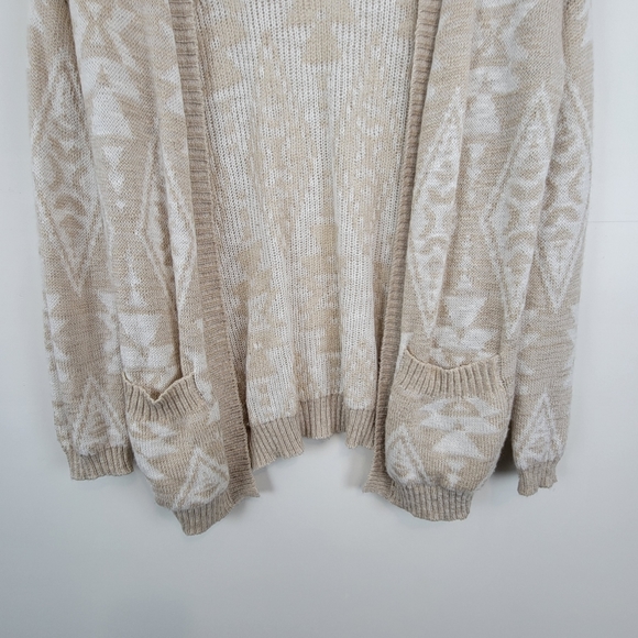 GARAGE | Cream Color Open Front Cardigan - Picture 3 of 6
